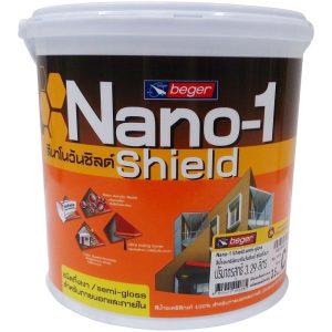 สีน้ำทาภายนอก BEGER NANO1 SHIELD BASE C กึ่งเงา 3.5 ลิตร