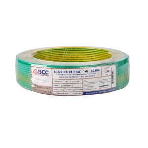สายไฟ THW IEC01 BCC 1X6 ตร.มม. 100 ม. สีเขียว/เหลือง