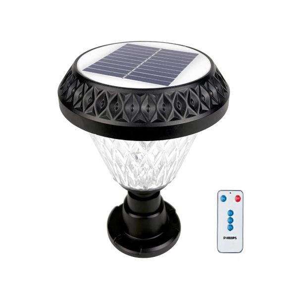 ไฟหัวเสา SOLAR PHILIPS BGC010 LED3/730 R GATE 2.1 วัตต์ WARM WHITE สีดำ