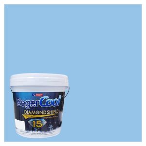 สีน้ำทาภายนอก BEGER COOL DIAMONDSHIELD 15 สี COMFORTABLE BLUE #028-4 กึ่งเงา 9 ลิตร