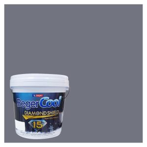 สีน้ำทาภายนอก BEGER COOL DIAMONDSHIELD 15 สี INDUSTRIAL STEEL #133-4 กึ่งเงา 9 ลิตร
