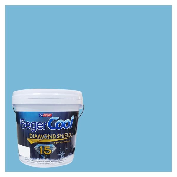 สีน้ำทาภายนอก BEGER COOL DIAMONDSHIELD 15 สี BRISK BAY #034-4 กึ่งเงา 9 ลิตร