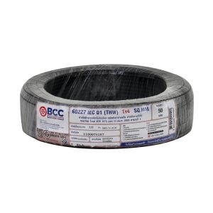 สายไฟ THW IEC01 BCC 1X4 ตร.มม. 50 ม. สีดำ