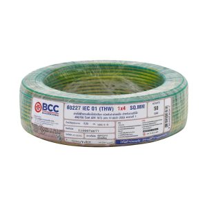 สายไฟ THW IEC01 BCC 1X4 ตร.มม. 50 ม. สีเขียว/เหลือง