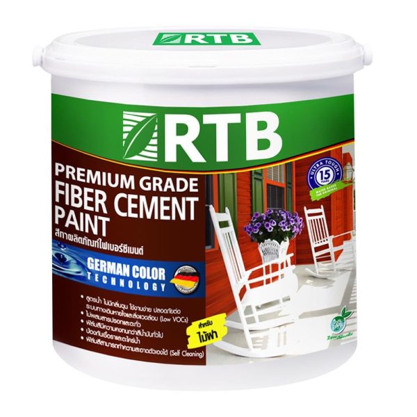 สีทาไม้ฝาไฟเบอร์ซีเมนต์ ชนิดเงา RTB BASE A สีขาว 1 แกลลอน