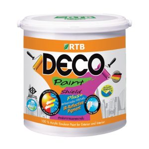 สีน้ำทาภายนอก ชนิดด้าน RTB DECO SHIELD PLUS+ BASE A ด้าน สีขาว 1 แกลลอน