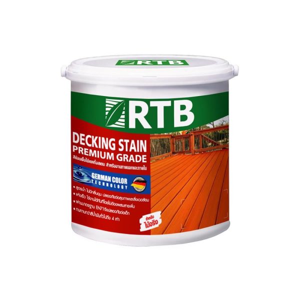 สีย้อมพื้นไม้ ชนิดด้าน RTB DECKING STAIN DK103 สีไม้สัก 1 แกลลอน