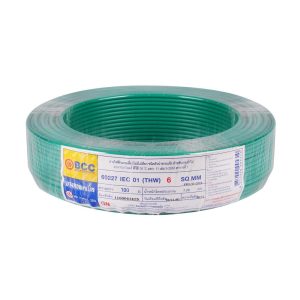 สายไฟ THW IEC01 BCC 1X6 ตร.มม. 100 ม. สีเขียว