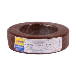 สายไฟ THW IEC01 BCC 1X6 ตร.มม. 100 ม. สีน้ำตาล