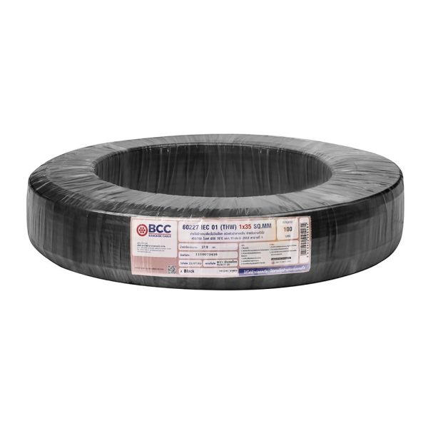 สายไฟ THW IEC01 BCC 1X35 ตร.มม 100 ม. สีดำ