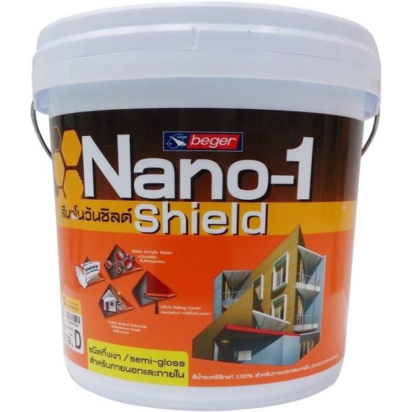 สีน้ำทาภายนอก BEGER NANO1 SHIELD BASE D กึ่งเงา 9 ลิตร