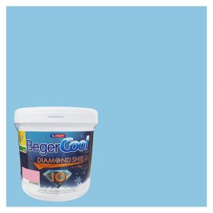สีน้ำทาภายนอก BEGERCOOL DIAMONDSHIELD 10 #032-4 สี BRAVE BLUE กึ่งเงา 9 ลิตร