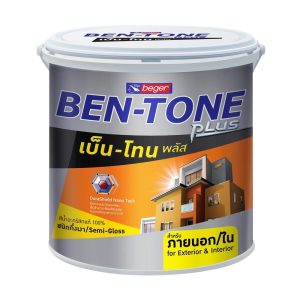 สีน้ำทาภายนอก BEGER BEN-TONE PLUS 300 สีขาว กึ่งเงา 1 แกลลอน