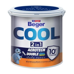 สีน้ำทาภายนอก ขนิดกึ่งเงา BEGER COOL 2 IN 1 BASE D สีขาว 1 แกลลอน
