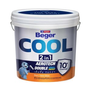 สีน้ำทาภายนอก ขนิดกึ่งเงา BEGER COOL 2 IN 1 BASE D สีขาว 2.5 แกลลอน