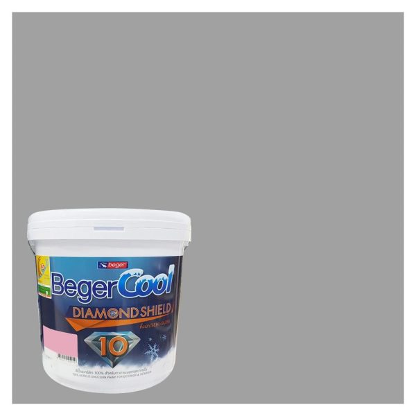 สีน้ำทาภายนอก BEGERCOOL DIAMONDSHIELD 10 #141-4 สี SHINEY NICKEL กึ่งเงา 9 ลิตร