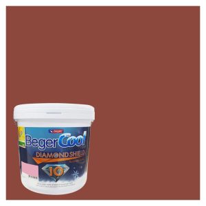 สีน้ำทาภายนอก BEGERCOOL DIAMONDSHIELD 10 #182-6 สี RED WALL กึ่งเงา 9 ลิตร