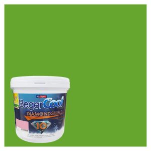 สีน้ำทาภายนอก BEGER COOL DIAMONDSHIELD 10 #064-6 สี FRESH CUT GRASS กึ่งเงา 9 ลิตร