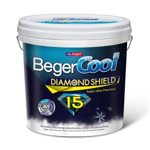 สีน้ำทาภายนอก BEGERCOOL DIAMONDSHIELD 15 #GW-8800 สี SUPER WHITE กึ่งเงา 2.5 แกลลอน