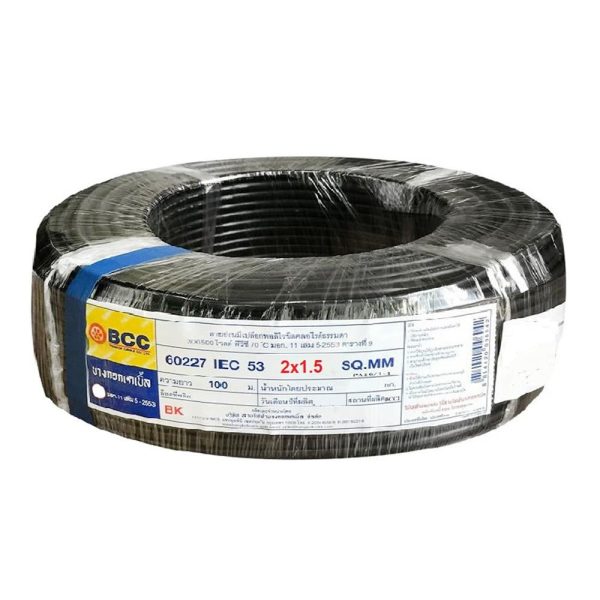 สายไฟ VCT IEC53 BCC 2 x1.5ตร.มม. 100 ม.สีดำ