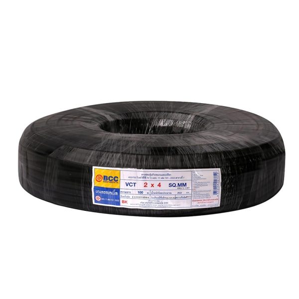 สายไฟ VCT BCC 2x4 ตร.มม. 100 ม. สีดำ