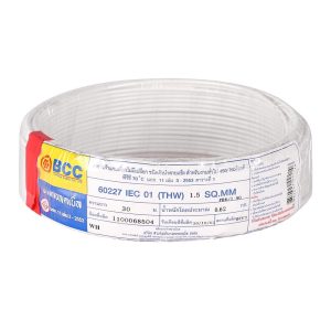สายไฟ THW IEC01  BCC 1x1.5 ตร.มม. 30 ม. สีขาว