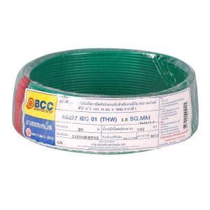 สายไฟ THW IEC01  BCC 1x1.5 ตร.มม. 30 ม. สีเขียว