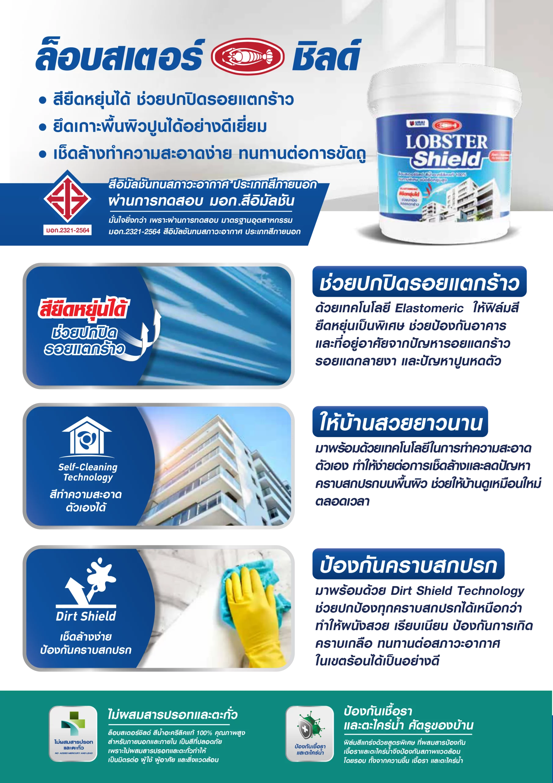 Lobster Shield ล็อบสเตอร์ชิลด์ สีน้ำอะครีลิคแท้ 100% ทนทานพิเศษ ชนิดยึดหยุ่นสูง